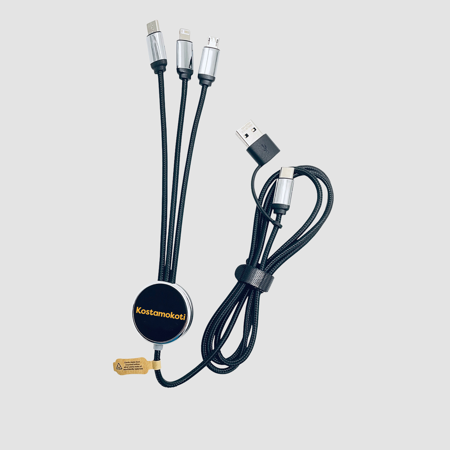 5 in 1 led latausjohto Kostamokoti Logolla