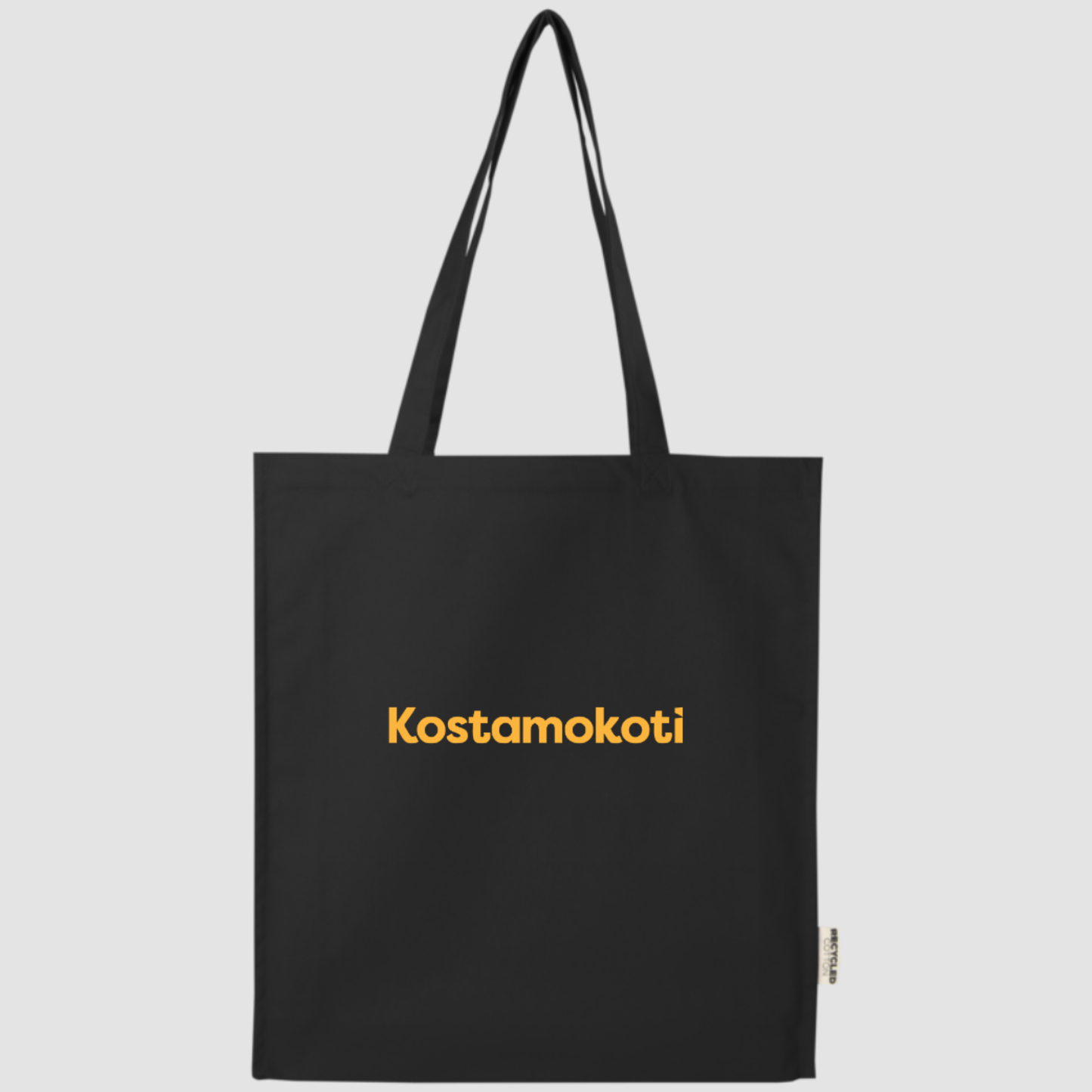 Florida 270 g/m² GRS kierrätetty kassi levikkeillä Kostamokoti Logolla 14L