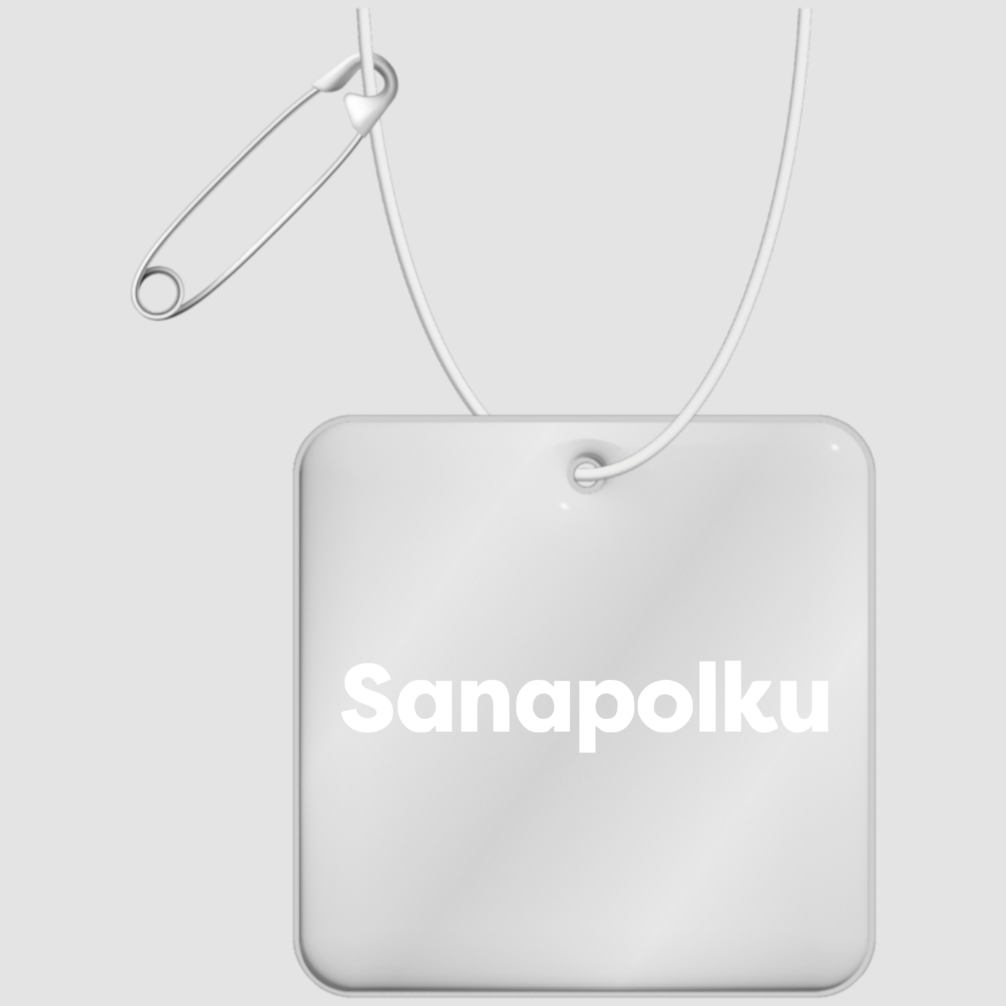RFX™ ripustettava PVC-heijastin Sanapolku Logolla, neliö