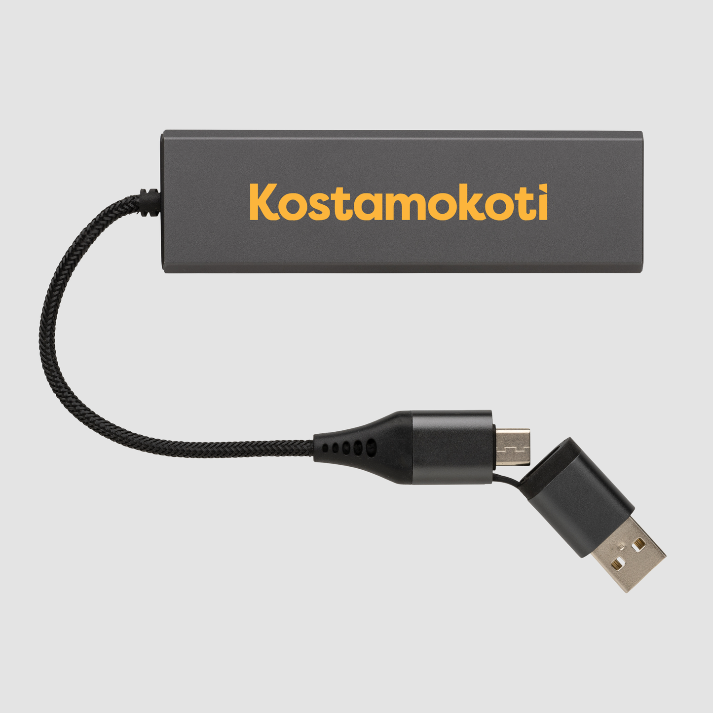 Terra RCS alumiininen USB-hub 3 portilla Kostamokoti Logolla